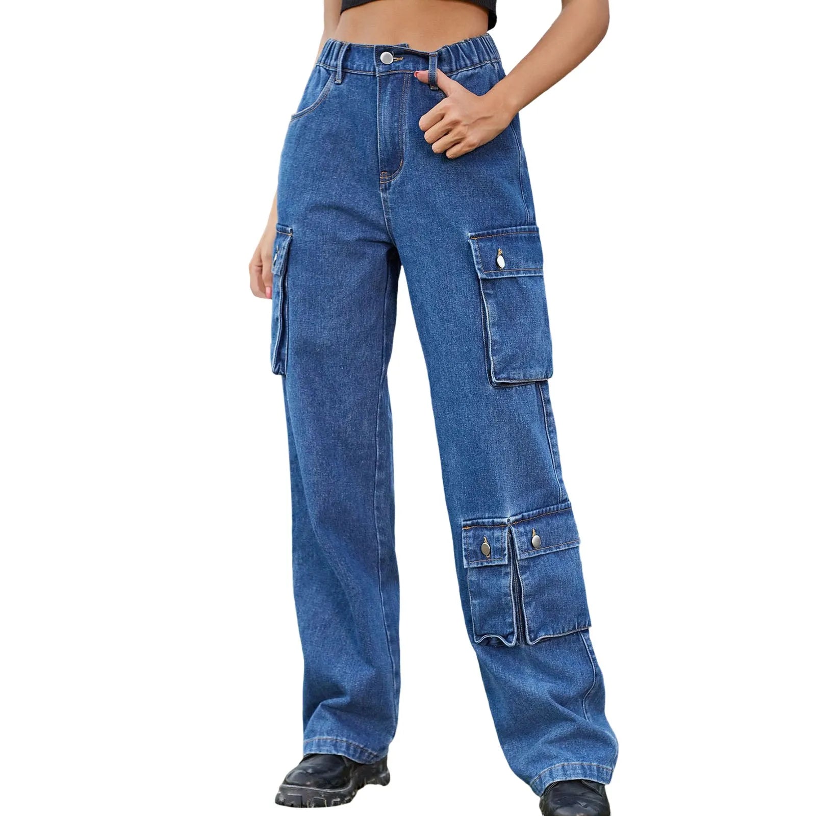 Bolly | Cargo-Jeans mit hohem Bund und praktischen Taschen