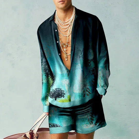 Herren-Set aus Shirt und Shorts mit 3D-Grafik | Frühling | Sommer | Mortymer