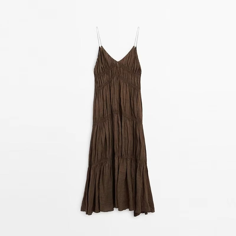 Rückenfreies langes A-Linien-Kleid für Frühling und Sommer l Shinella
