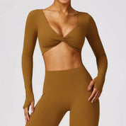 Langärmliges, kurzes Yoga-Shirt l Activewear für Damen l Anouka