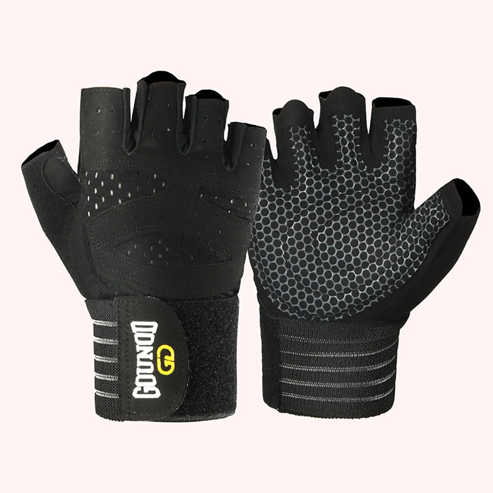 Belüftete Trainingshandschuhe fürs Fitnessstudio mit Handgelenkbandage | Clayburn Pro Strength
