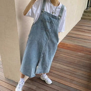 Locker geschnittenes Overall-Denim-Kleid | Miette