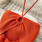 Modisches Maxi-Strickkleid rückenfrei für Frauen | Frühling und Kollektion 2025 | Tiennette