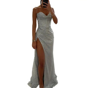 Ballkleid mit Pailletten und Spaghettiträgern | Jamya
