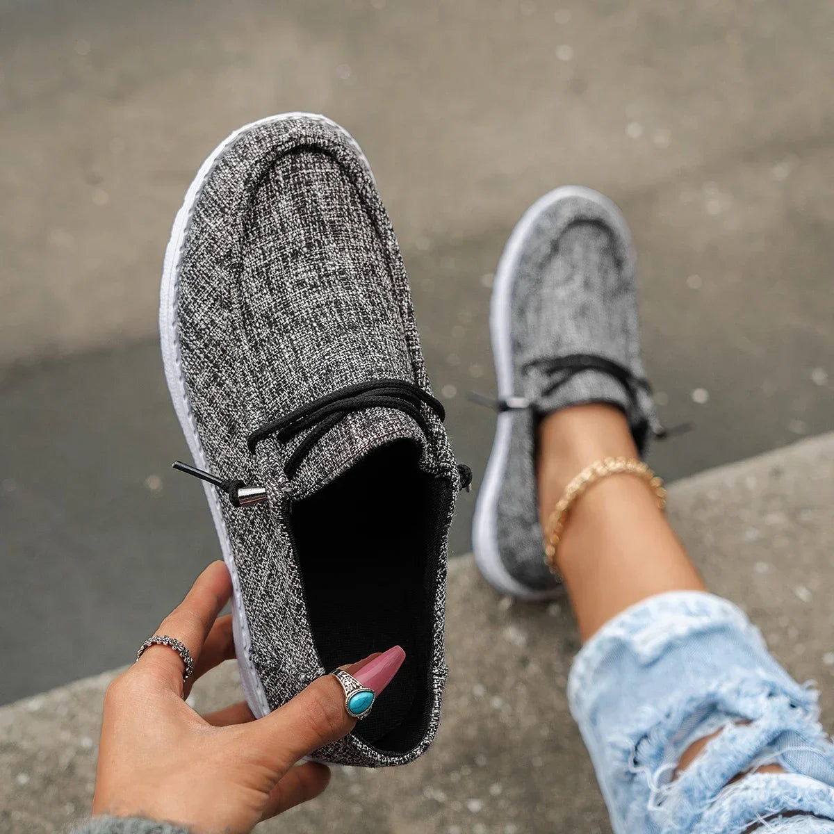 Flache Loafer zum Schnüren für Damen l Cher