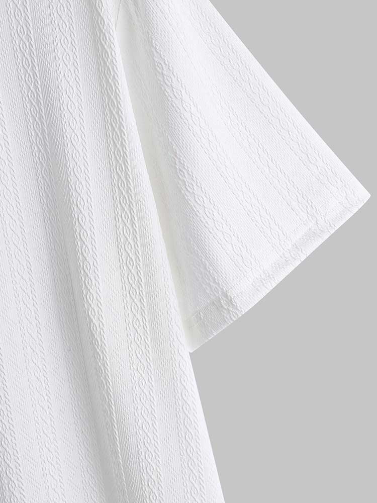 Edan | Strukturiertes weißes T-Shirt für Herren