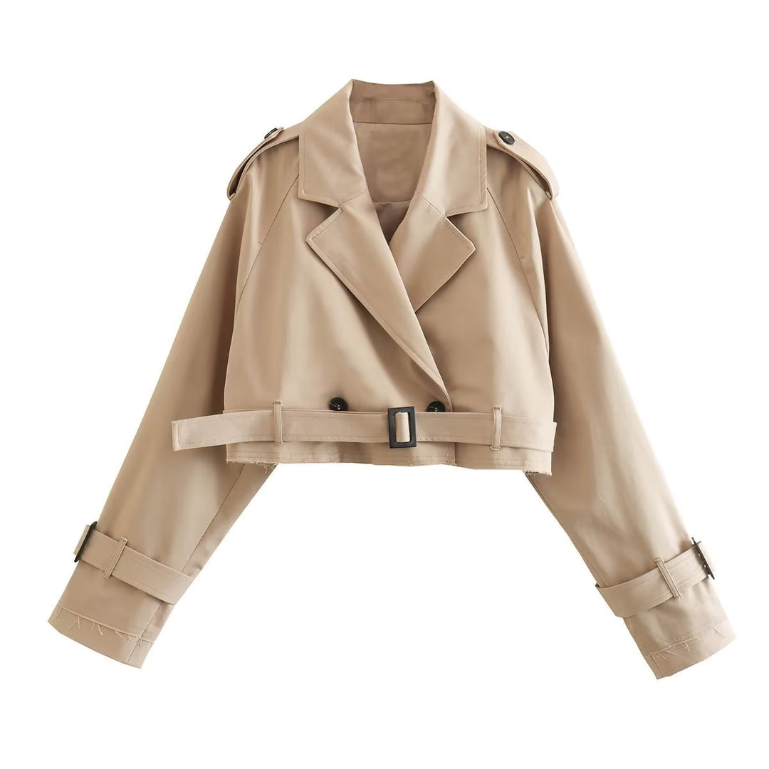 Gyria | Kürzer trendiger Trenchcoat beige