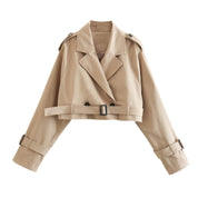 Gyria | Kürzer trendiger Trenchcoat beige