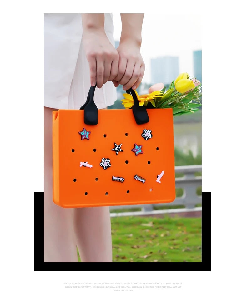 JuicyGlow l Wasserdichte Strand-Reisetasche mit niedlichen Anhängern