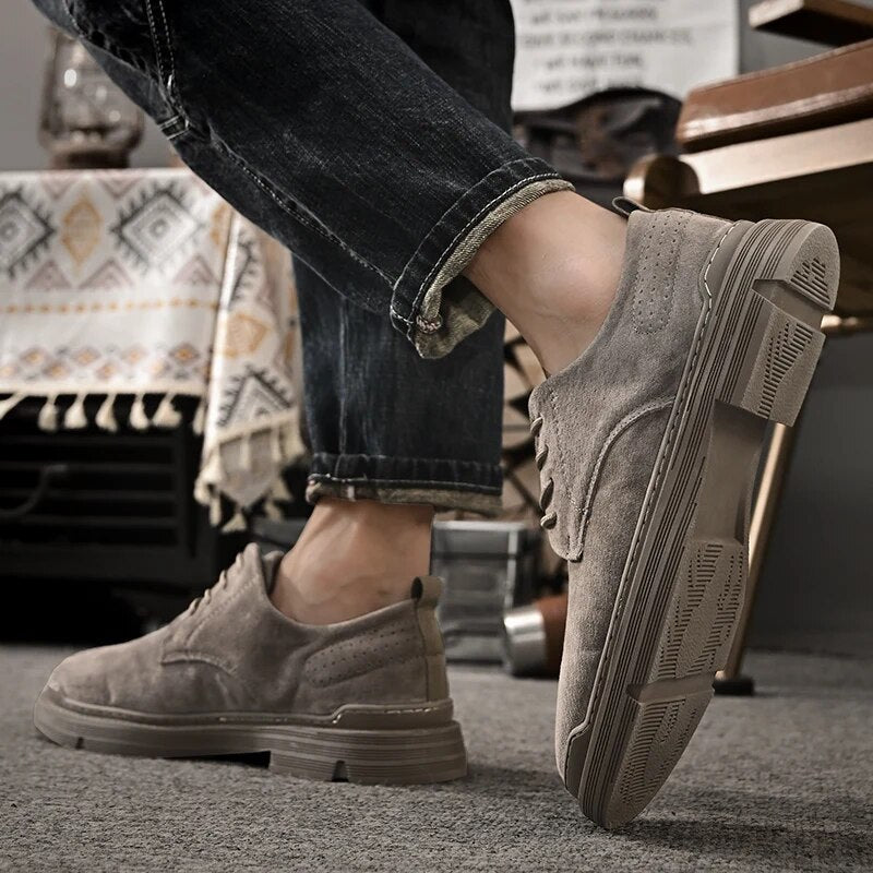 Jagger l Wildleder-Derby-Schuhe mit gestapelter Sohle