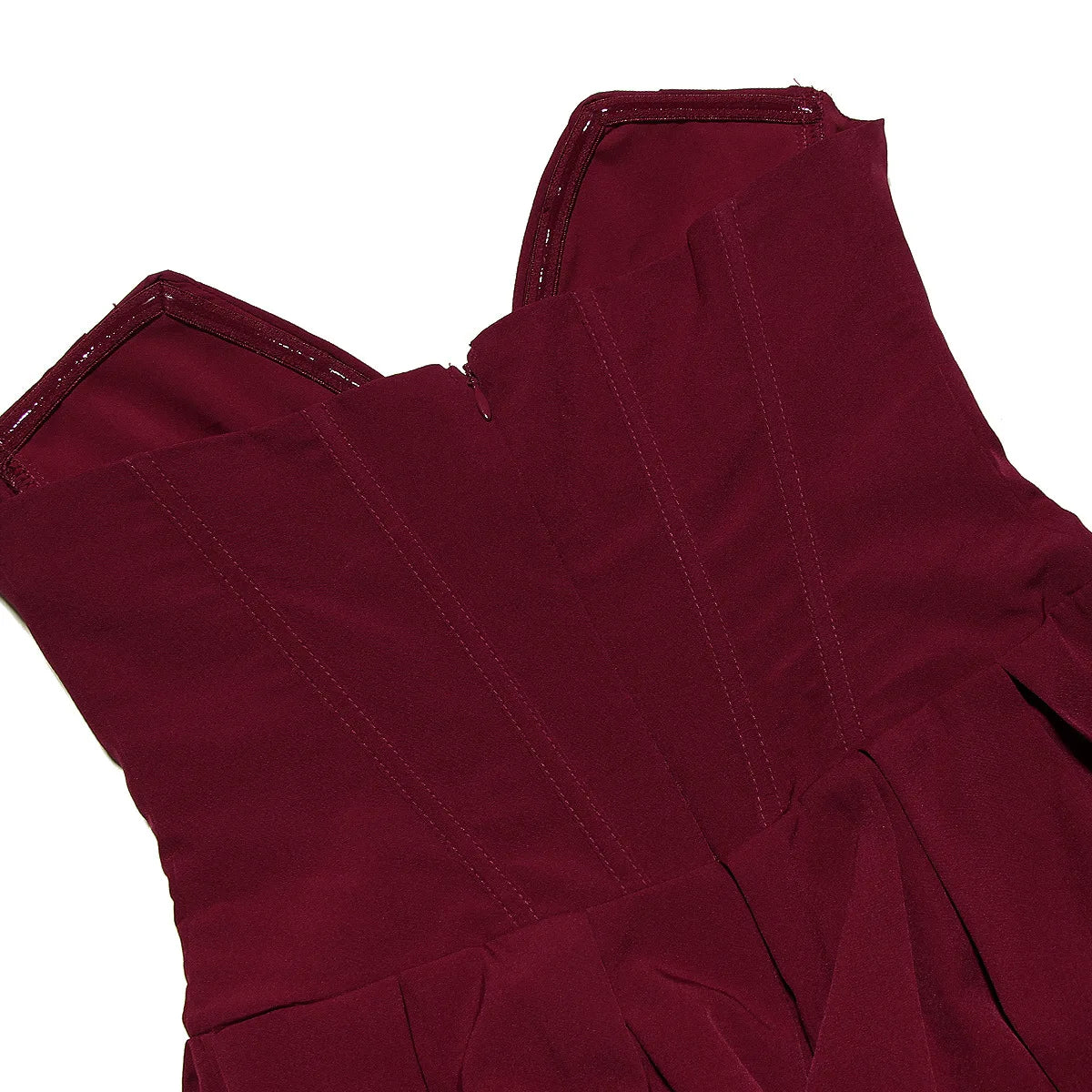 Bellefleur l Trägerloses Burgunder-Midikleid für Damen