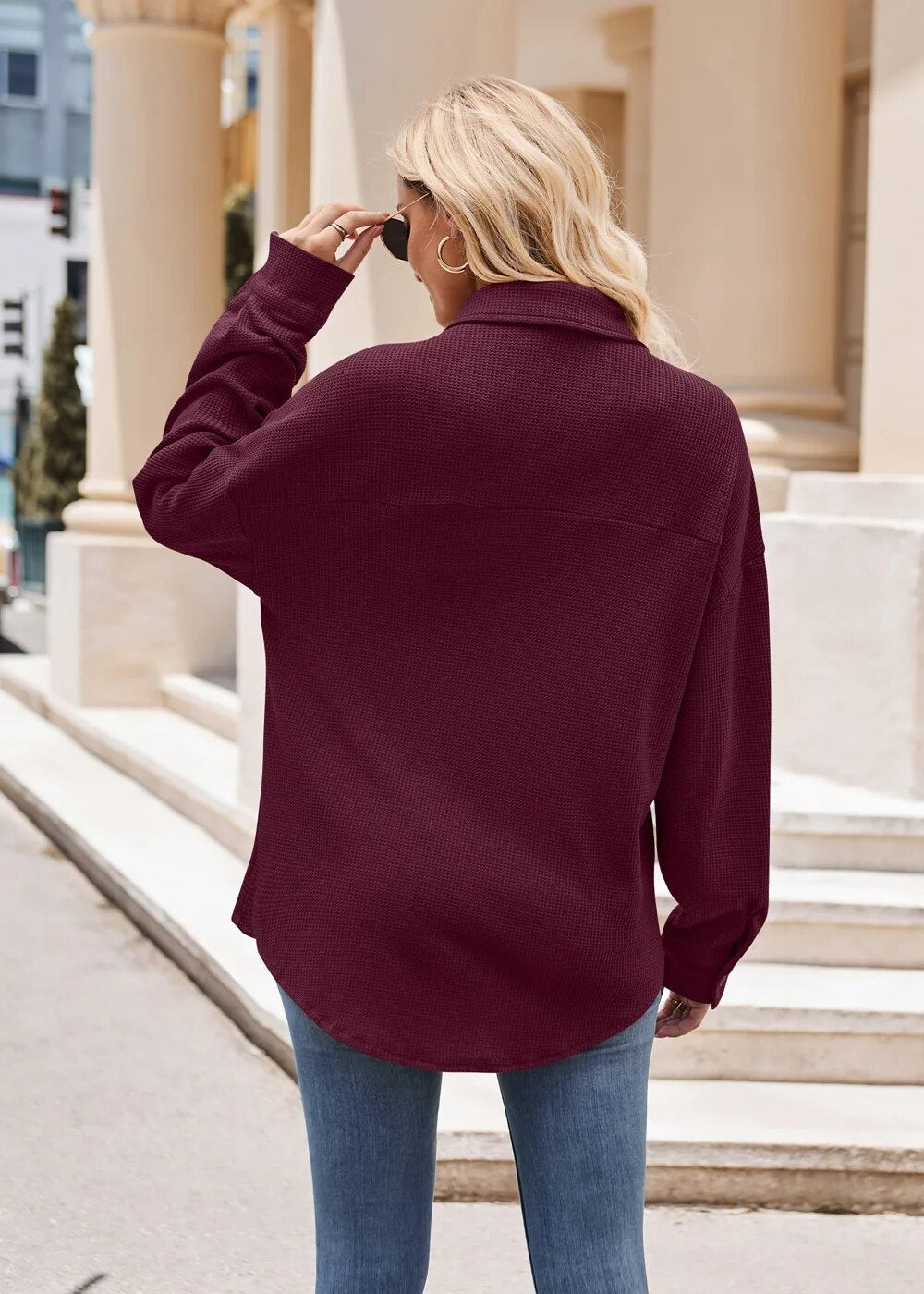 Katerina | Lockere Frühlings- und Sommerbluse für Damen mit Knöpfen