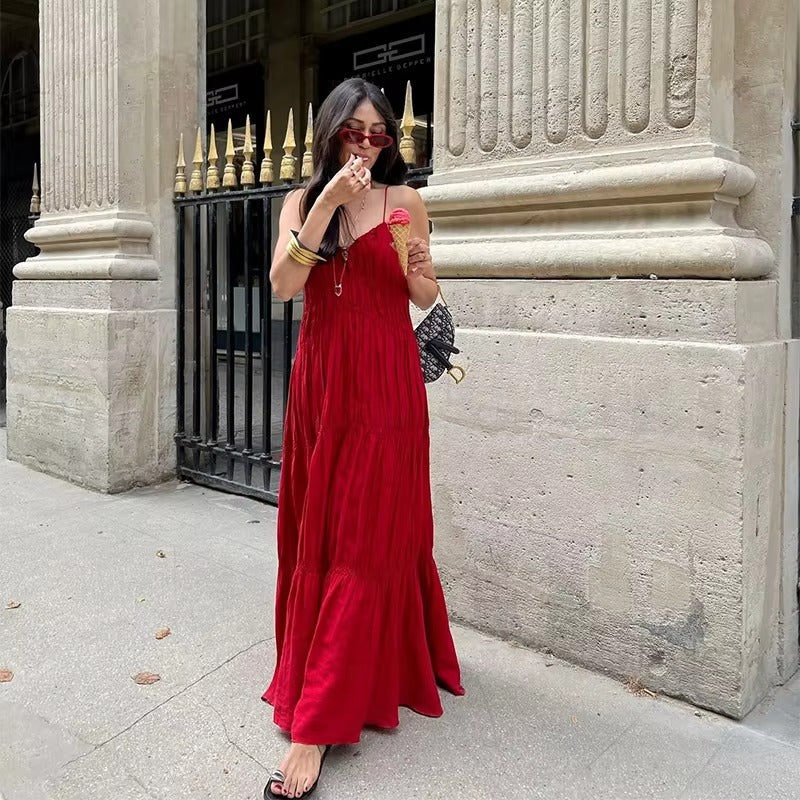 Rückenfreies langes A-Linien-Kleid für Frühling und Sommer l Shinella