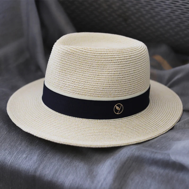Stilvolle breite Krempe Panama Stroh Sommerhut | Lyonette