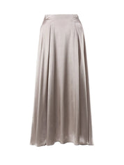 Klassischer langer Satinrock mit hoher Taille l Meria