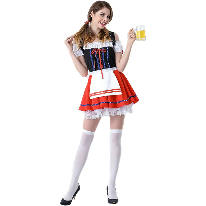 Oktoberfest Dirndl Kleid | Traditionelles Bayerisches Dirndl für Frauen | Mandfrey