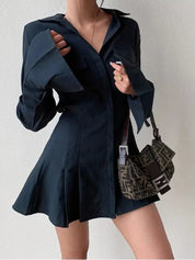 Antonina l Damen Blusenkleid mit Knöpfen