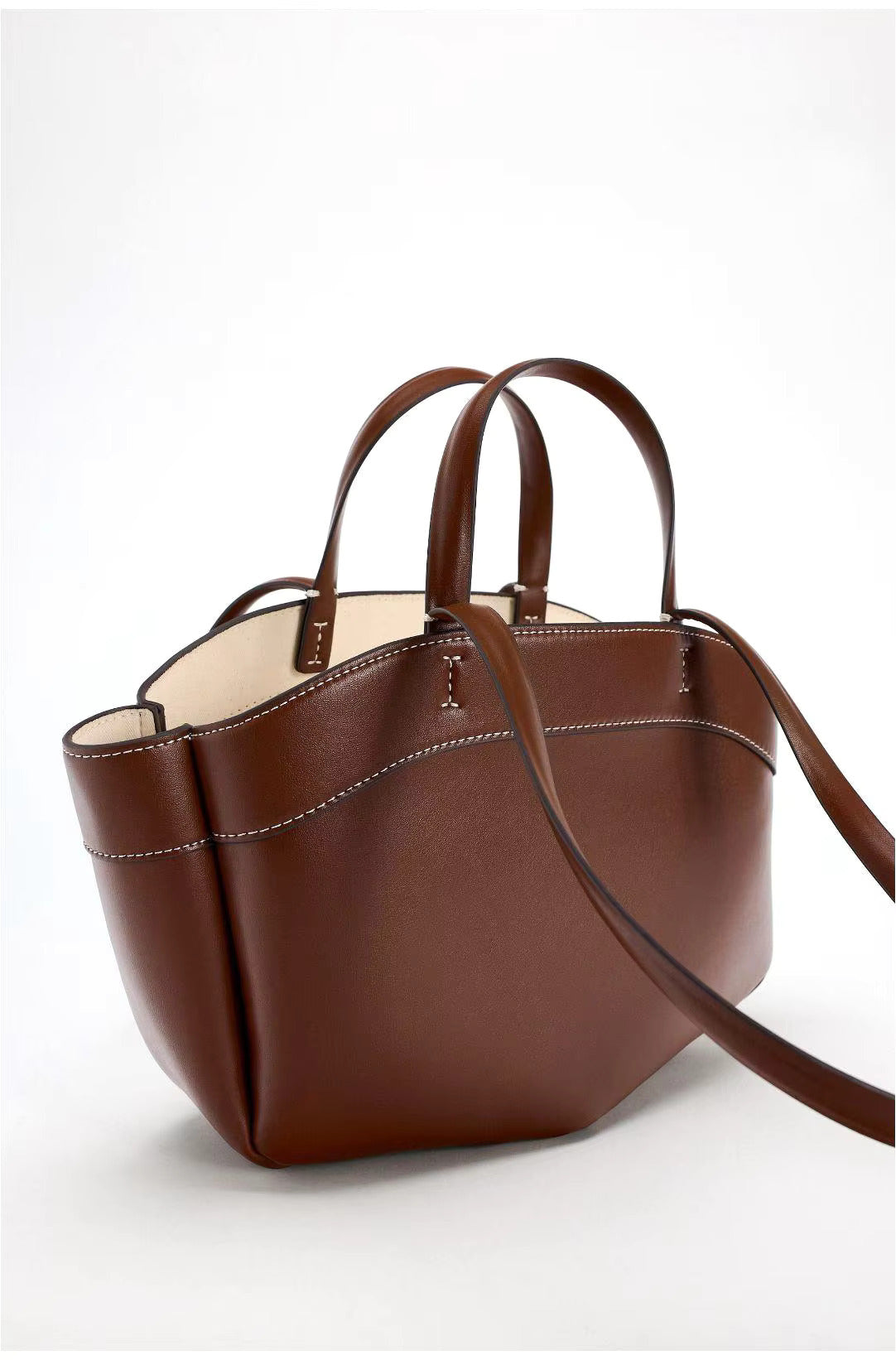 Damen-Tragetasche im Retro-Stil aus PU-Leder | Leocadie