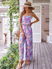 Nadil l 2-teiliges Sommer-Damen-Set mit Blumenmuster [Oberteil + weite Hose]