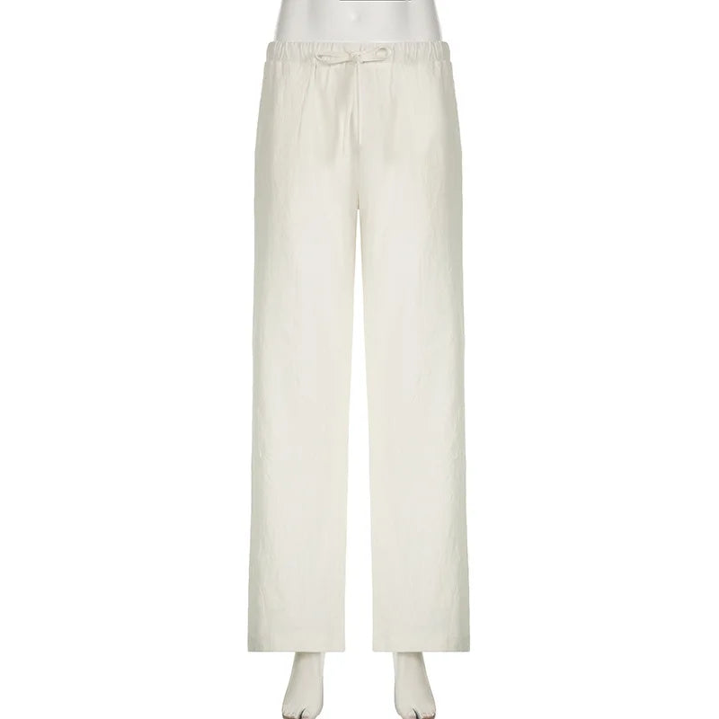 Stil der 2000er-Jahre Baumwoll-Leinenhose l Sissy