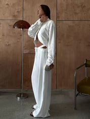 Modisches Streetwear Leinen Set [ Langarmhemd +Hose ] | Astoria