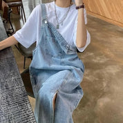 Locker geschnittenes Overall-Denim-Kleid | Miette