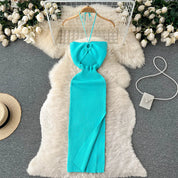 Modisches Maxi-Strickkleid rückenfrei für Frauen | Frühling und Kollektion 2025 | Tiennette
