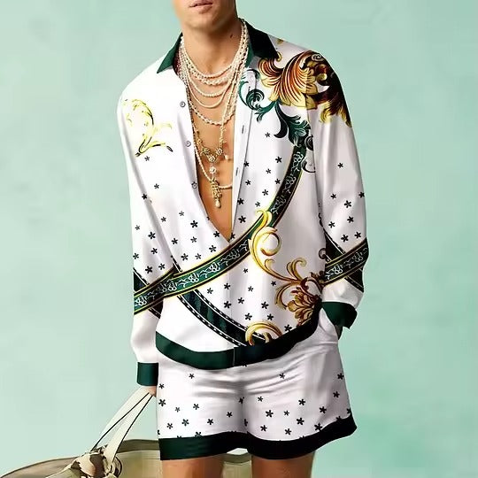 Herren-Set aus Shirt und Shorts mit 3D-Grafik | Frühling | Sommer | Mortymer
