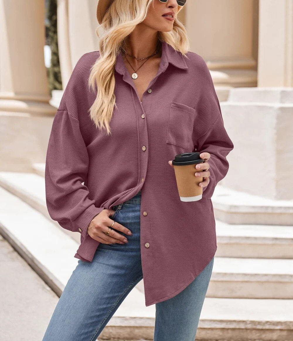 Katerina | Lockere Frühlings- und Sommerbluse für Damen mit Knöpfen