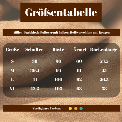 Miller | Farbblock-Pullover mit halbem Reißverschluss und Kragen