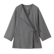 Frühling Leinen Frauen Set [ Kimono Top + Weite Hose ] | Maraline