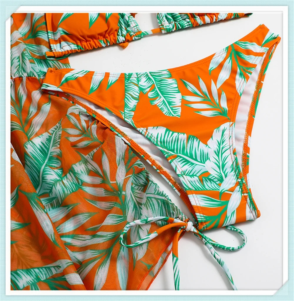Summerly Love l 3 Stück Halter Sommerurlaub Kordelzug Bikini Bademode