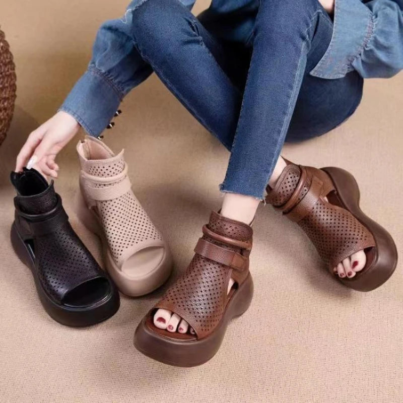 Taki l Summer Soft Mid Heel Modische Sommersandalen