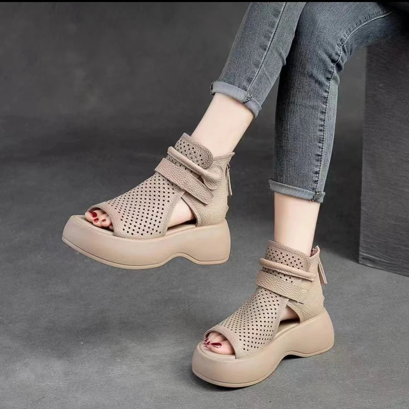 Taki l Summer Soft Mid Heel Modische Sommersandalen