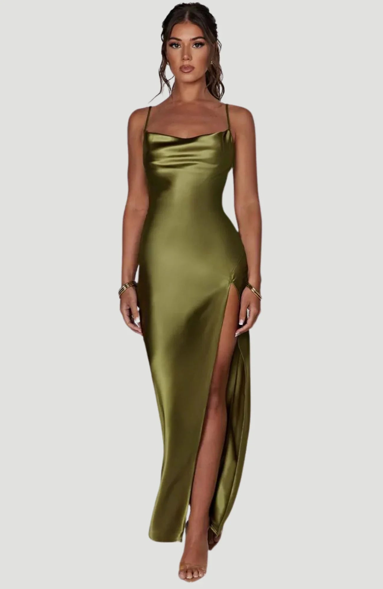Hochwertiges, langes Damen-Hochzeits-Brautseidenkleid | Roseclere