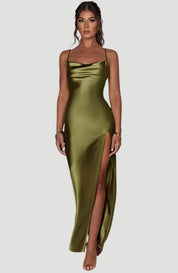 Hochwertiges, langes Damen-Hochzeits-Brautseidenkleid | Roseclere