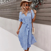 Michela I Geblümtes Maxikleid mit Knopfleiste und Gürtel