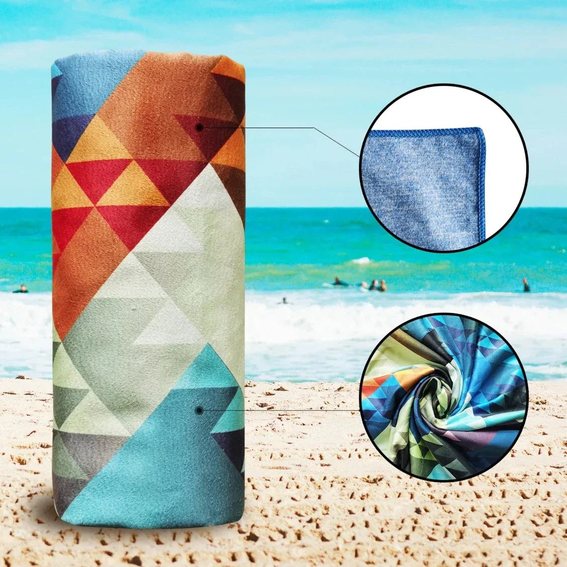 AquaDry l Mikrofaser-Strandhandtuch Schnell saugfähig