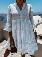 Schönes luftiges Boho-Kleid mit fröhlichem Muster l Henrietta