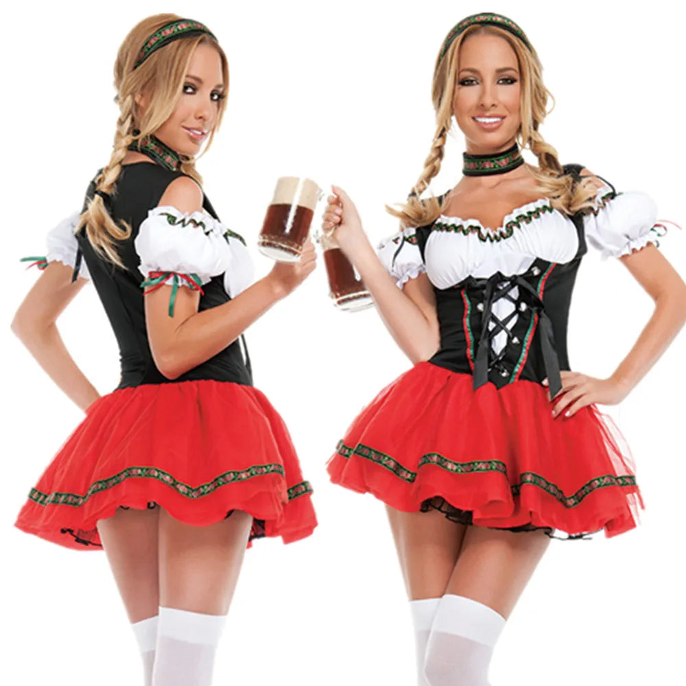 Oktoberfest Dirndl Kleid | Traditionelles Bayerisches Dirndl für Frauen | Mandfrey
