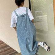 Locker geschnittenes Overall-Denim-Kleid | Miette