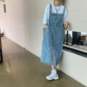 Locker geschnittenes Overall-Denim-Kleid | Miette