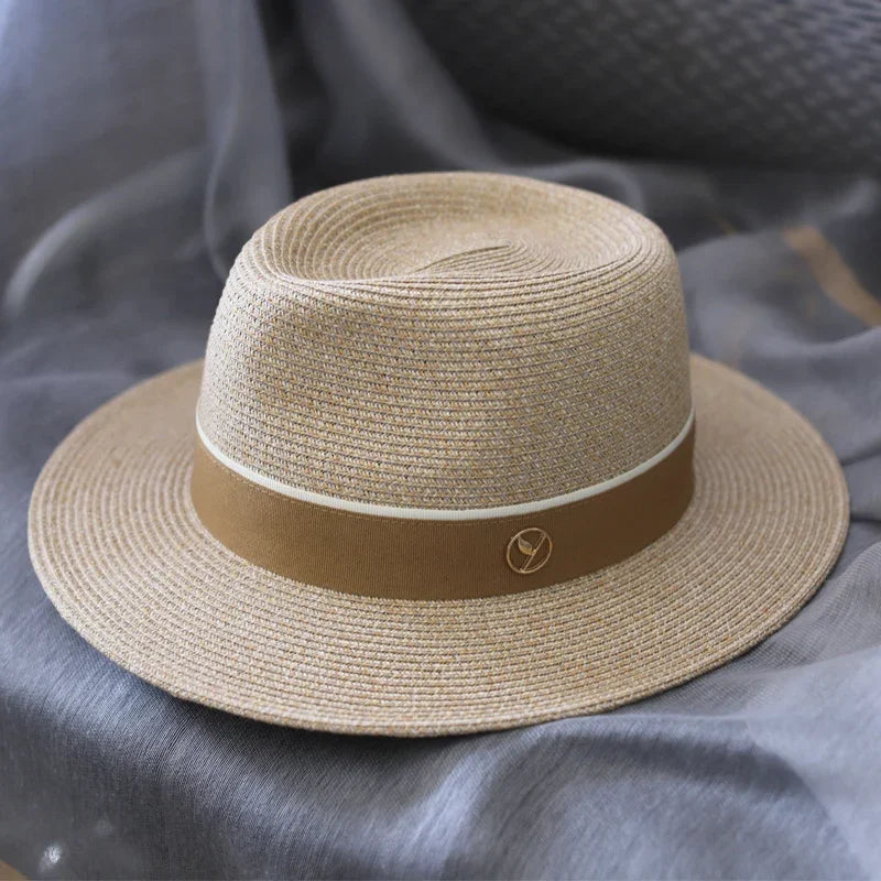Stilvolle breite Krempe Panama Stroh Sommerhut | Lyonette