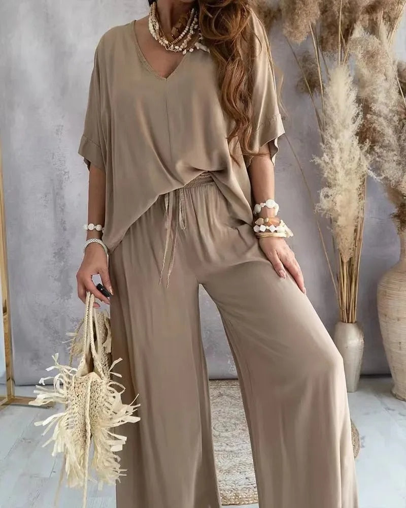 Leticia l Damen-Bluse, bequem für den Sommer Frühling Locker sitzende Bluse mit weitem Bein