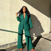 Almira | Weite Hose und Bluse Lounge-Set
