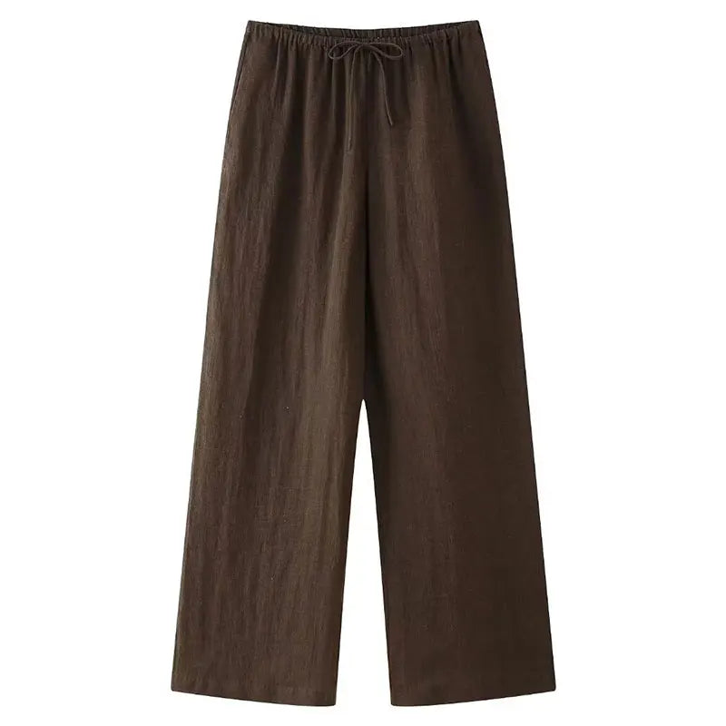 Frühling Leinen Frauen Set [ Kimono Top + Weite Hose ] | Maraline