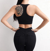 Athletic Diva | atmungsaktiver Crop-Top-Fitness-Sport-BH mit weichem Brustpolster