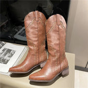 Kniehohe Retro-Cowboystiefel für Damen | Frühlingskollektion | Marie Louise