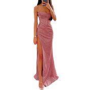 Ballkleid mit Pailletten und Spaghettiträgern | Jamya