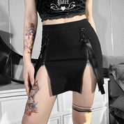 Doppel-Reißverschluss Streetwear Y2k Gothic Rock | Fawne